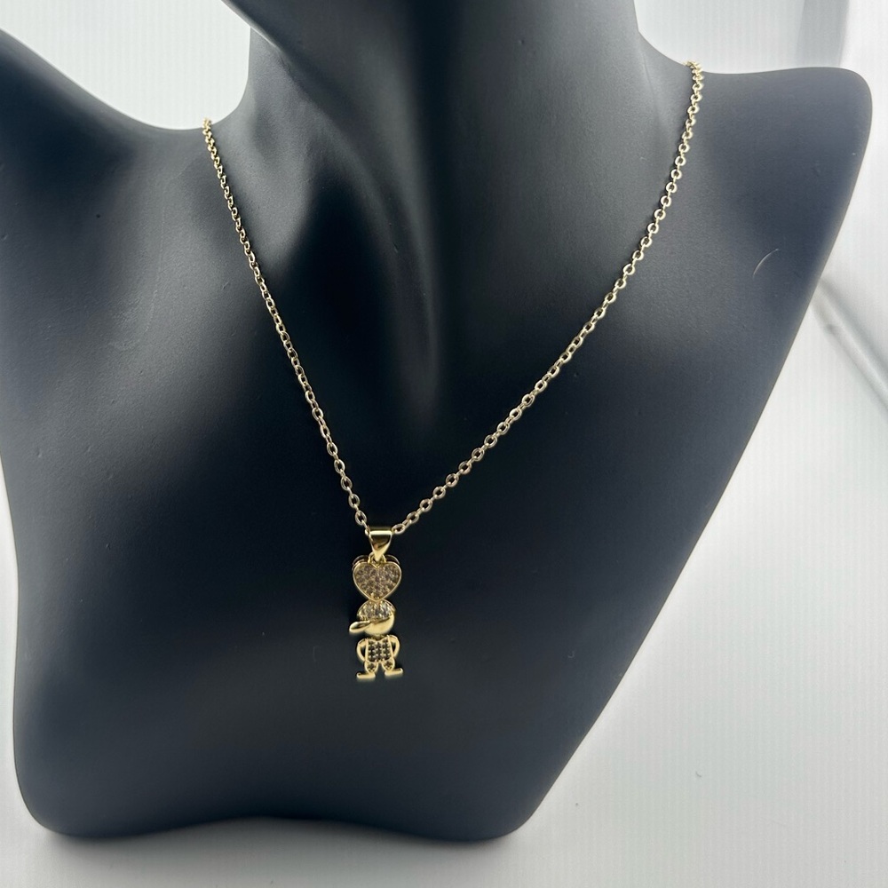 8 14K GOLD LAMINATED CHAIN AND PENDANTS